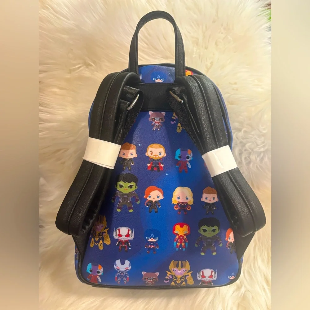 Loungefly Avengers Chibi AOP Mini Backpack EUC